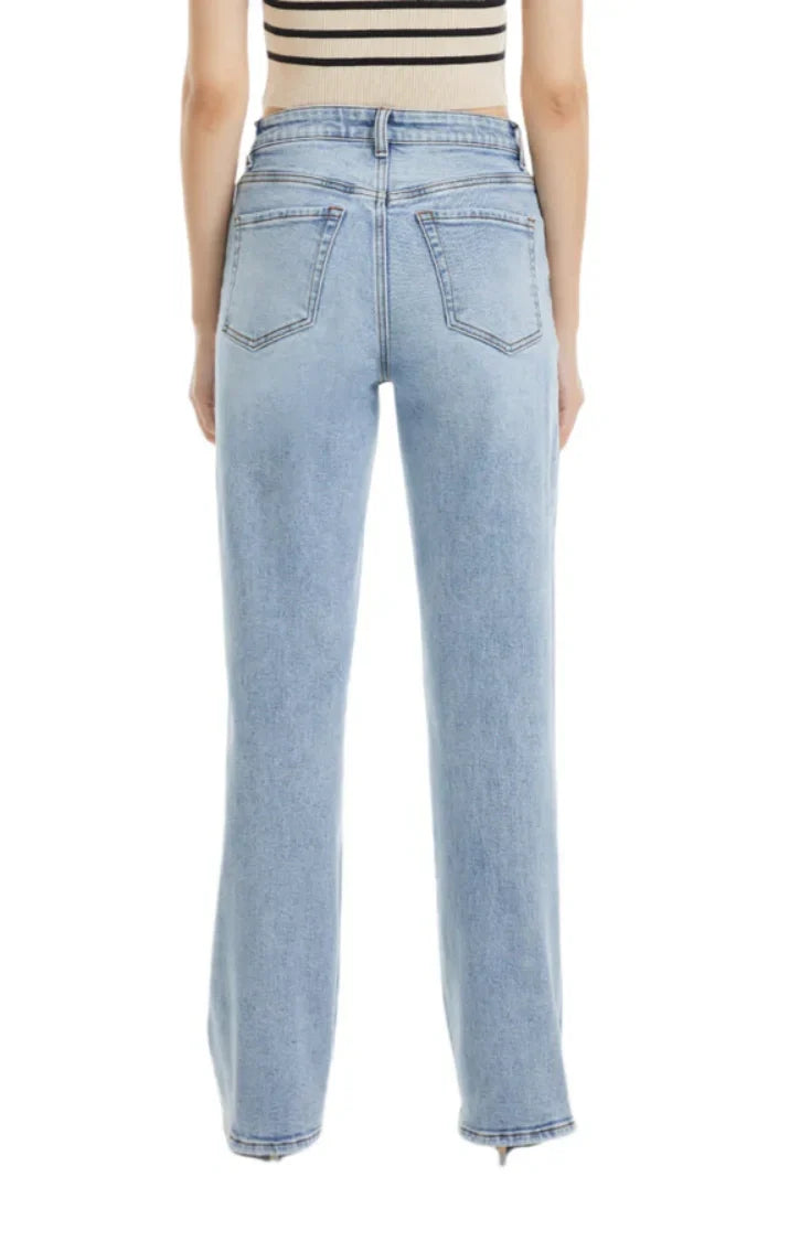 High Rise Stretch Relaxed Straight Jeans