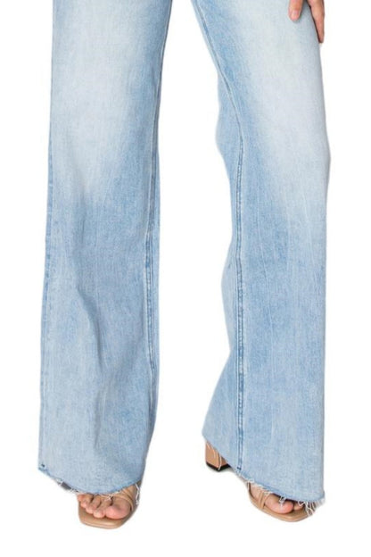 High Waisted Light Blue Wide Leg Jeans