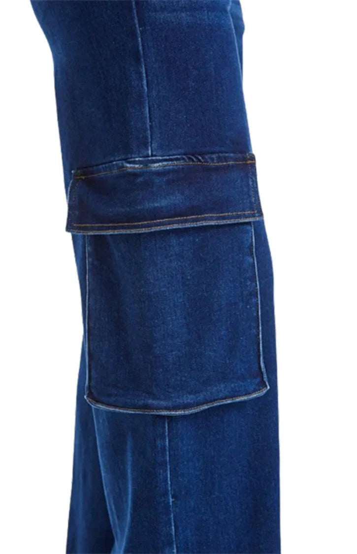 ONESO Vintage Snowflake Wide Leg Jeans with Oversized Side Pockets - Onesodenim