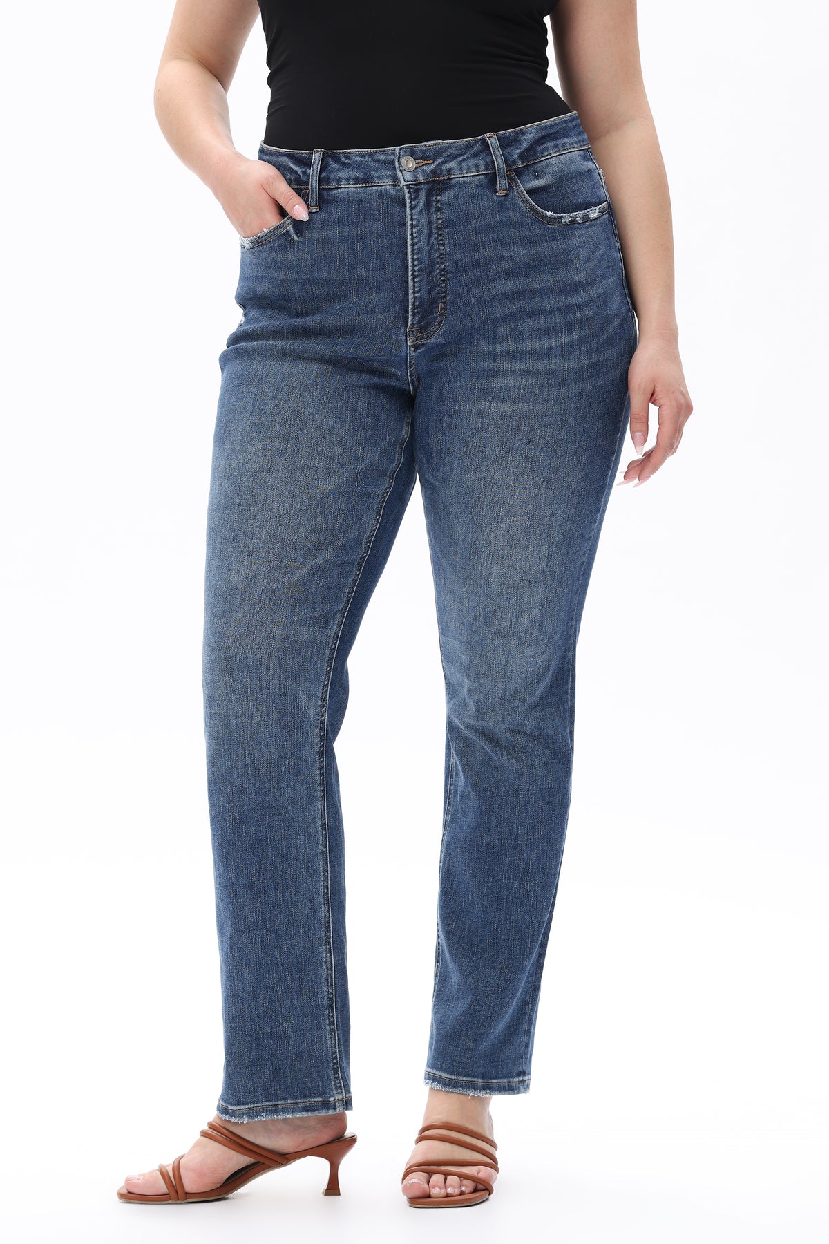 ONESO Vintage Mid Rise Slim Straight Plus Jeans