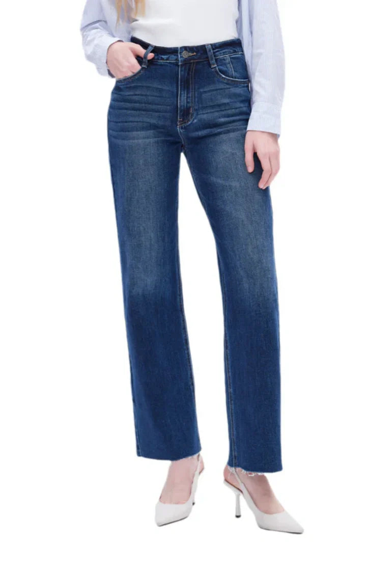 High Rise Stretch Wide Leg Jeans