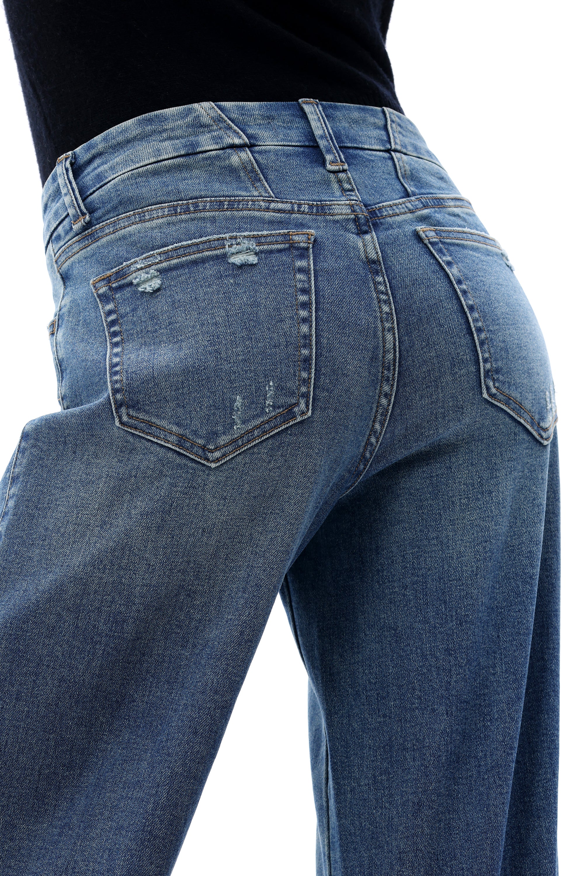 ONESO Retro Mid Rise Wide Leg Jeans