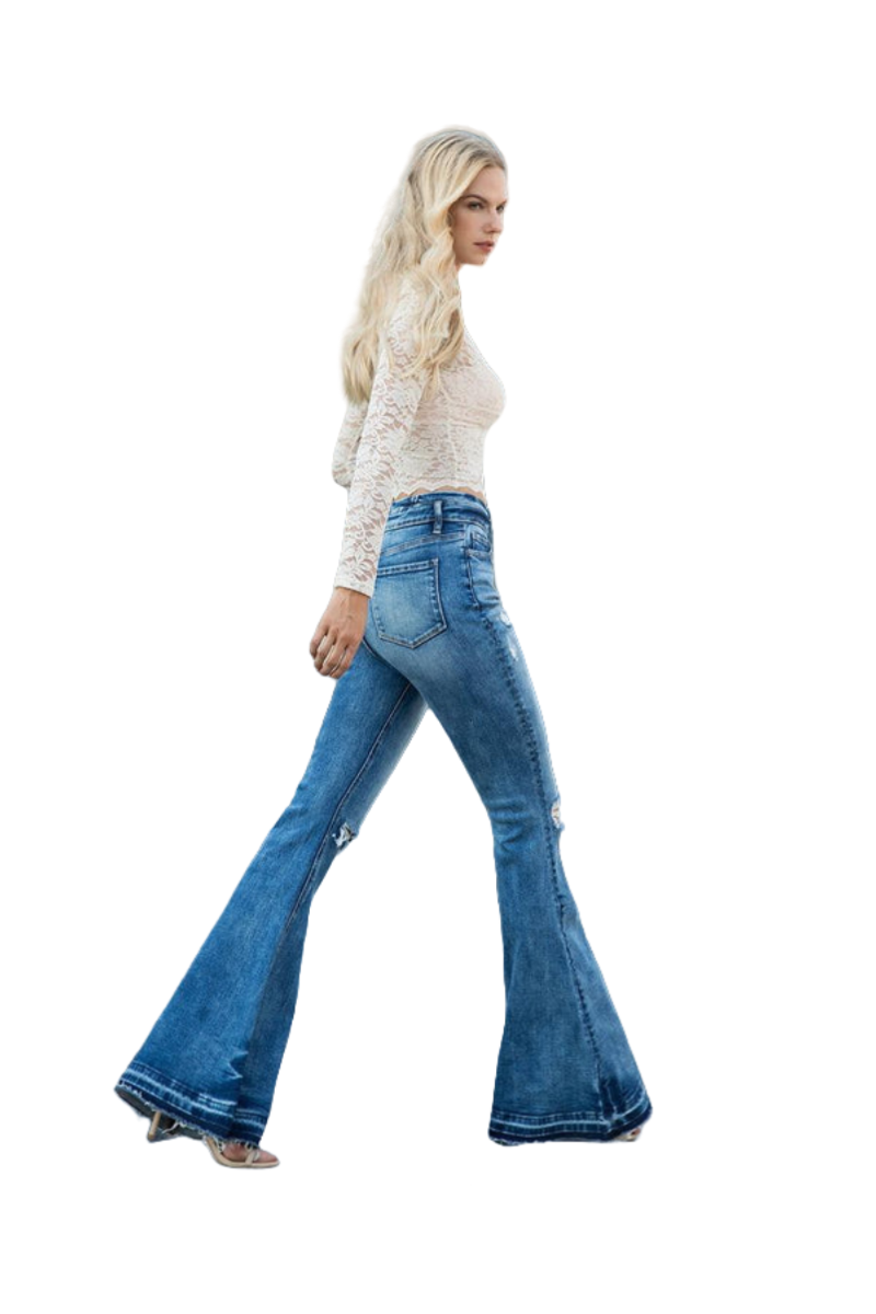 Low Rise Flare Jeans Casual Pants