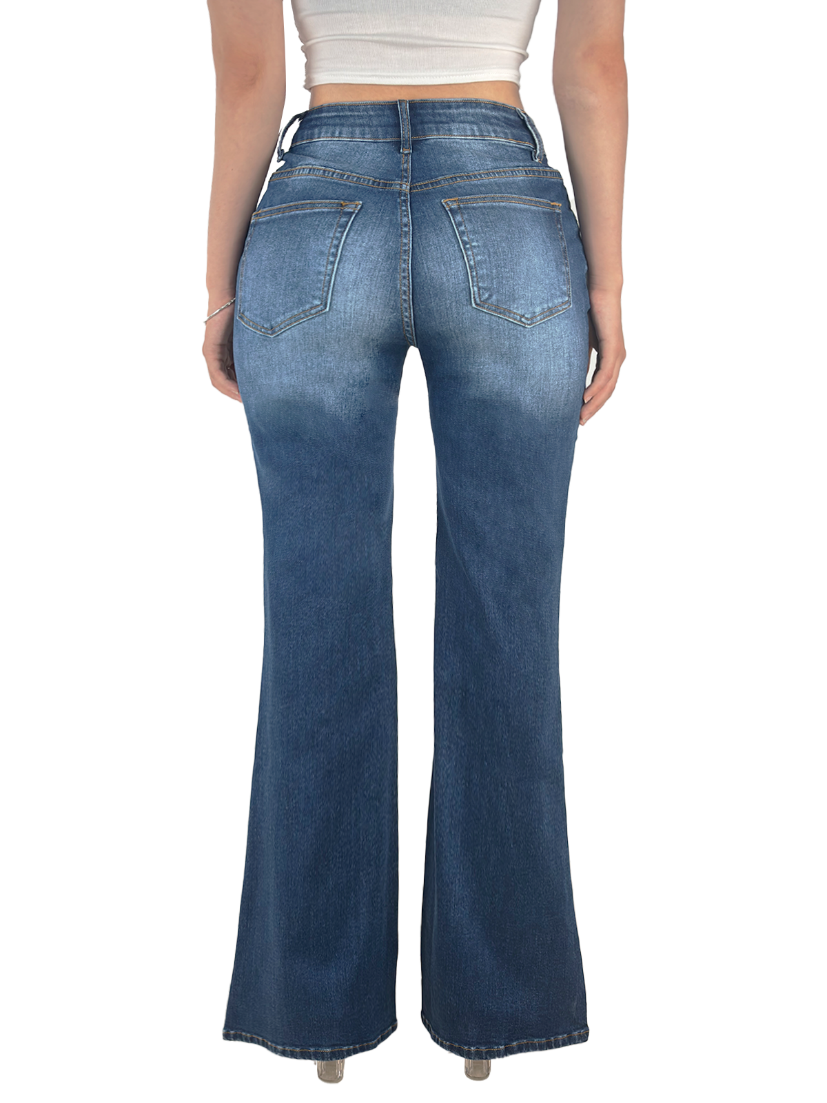 Women Bootcut Ripped Wide Leg Jeans