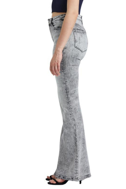 Mid Rise Wide Leg Baggy Flare Jeans