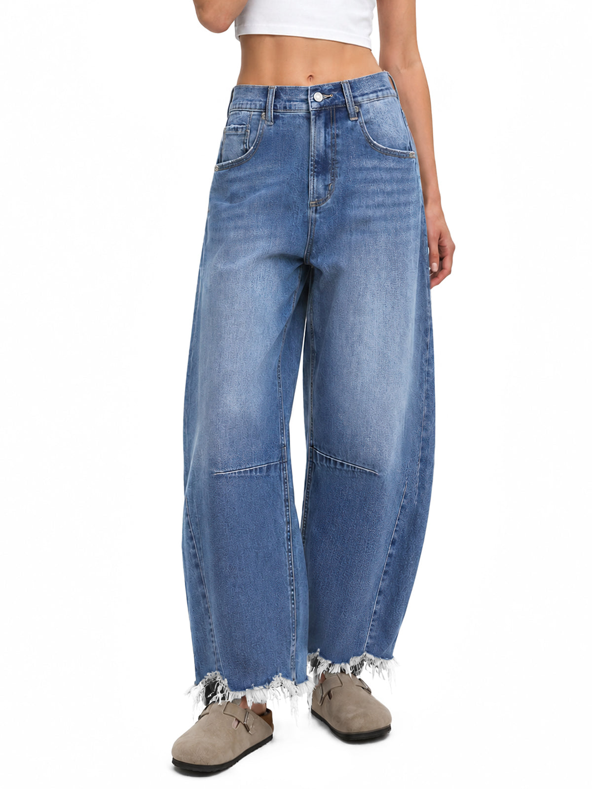 ONESO Effortless High Rise Barrel Jeans