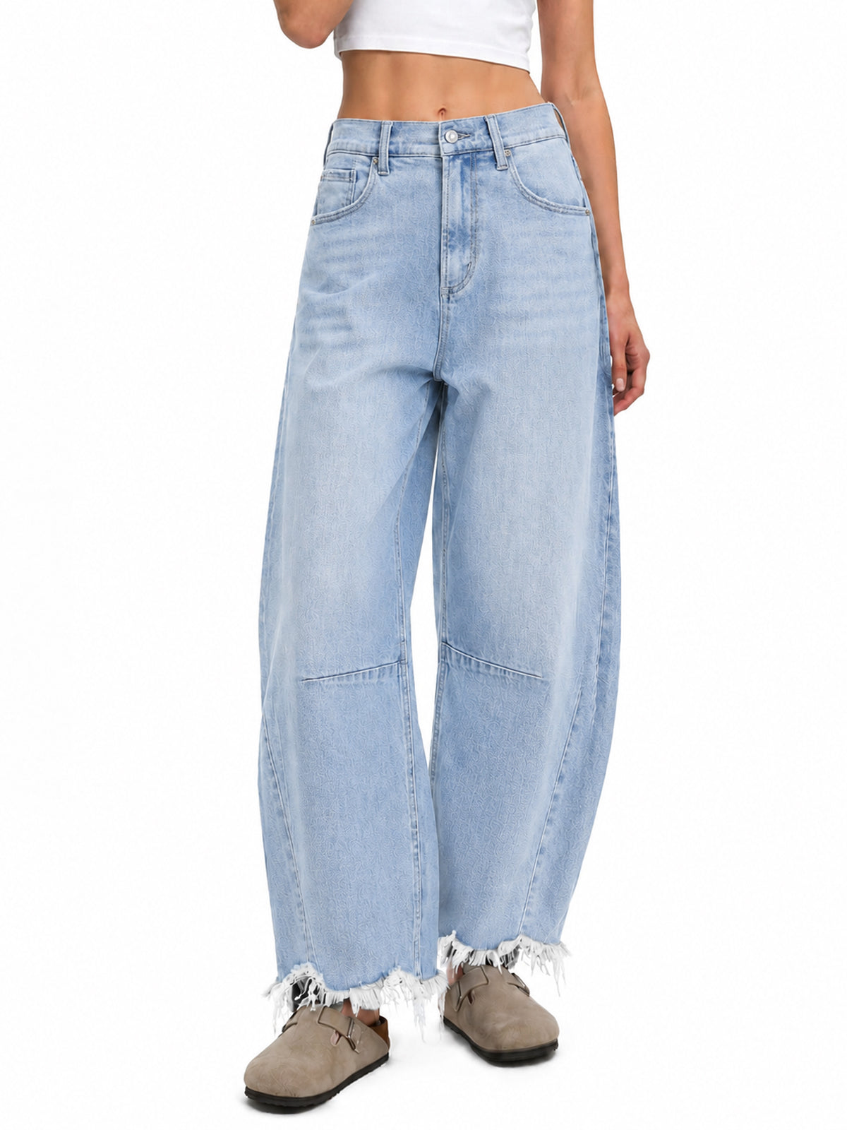 ONESO Effortless High Rise Barrel Jeans