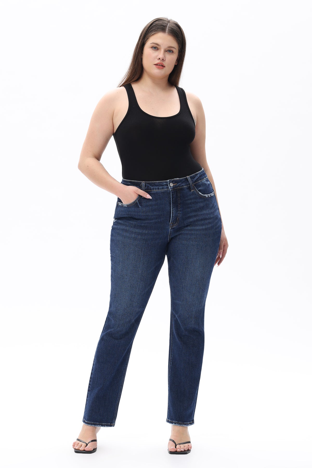 ONESO Classic Mid Rise Slim Straight Plus Jeans