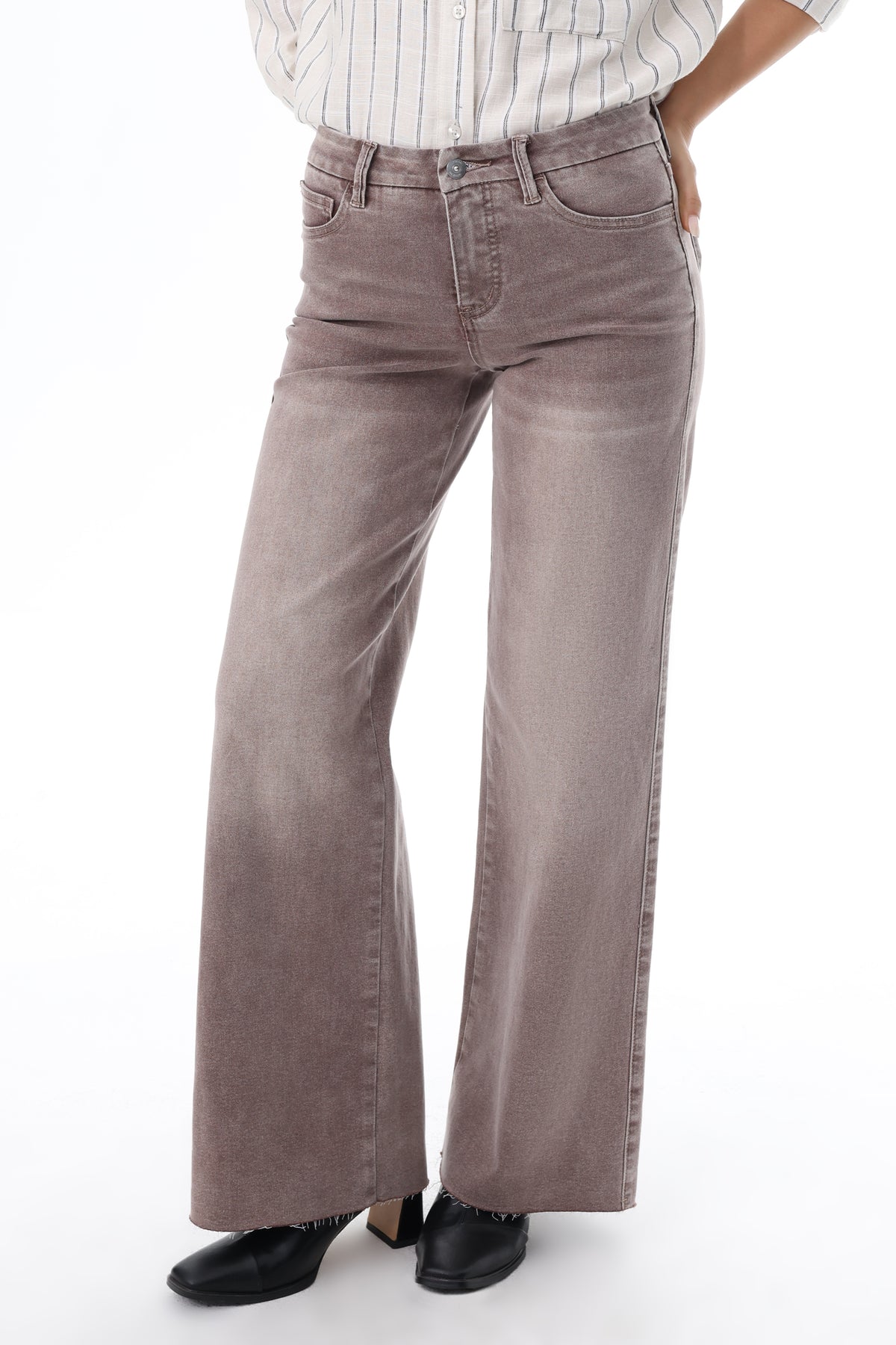 ONESO Earthy Mid Rise Wide Leg Jeans