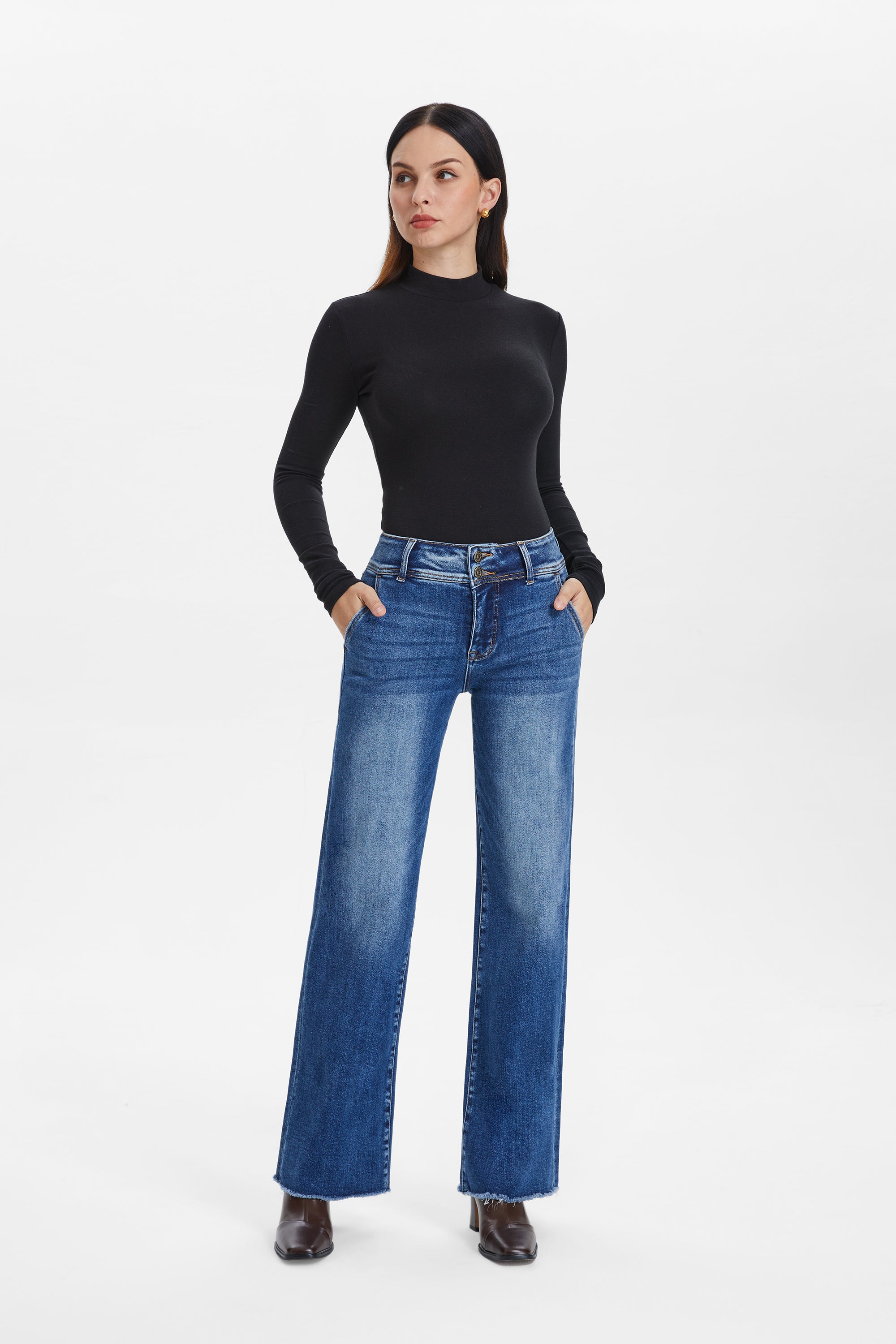 ONESO Women&#39;s Vintage High Waist Straight Leg Jeans