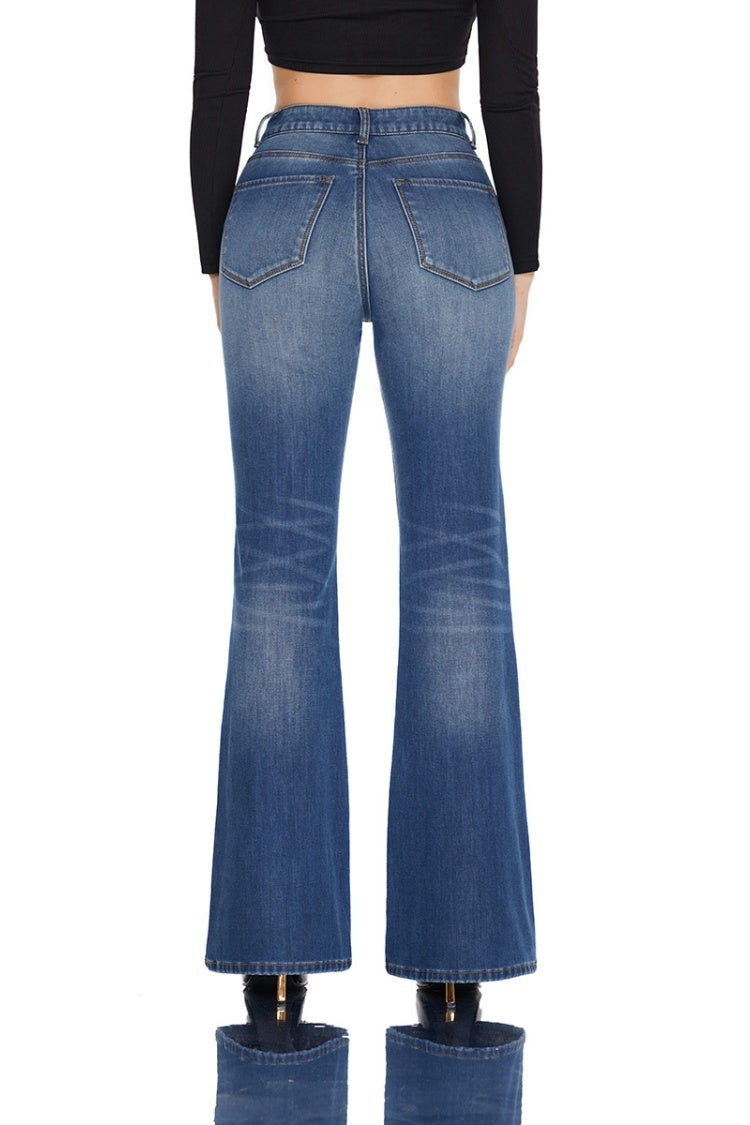 High Waisted Slim Flare Jeans