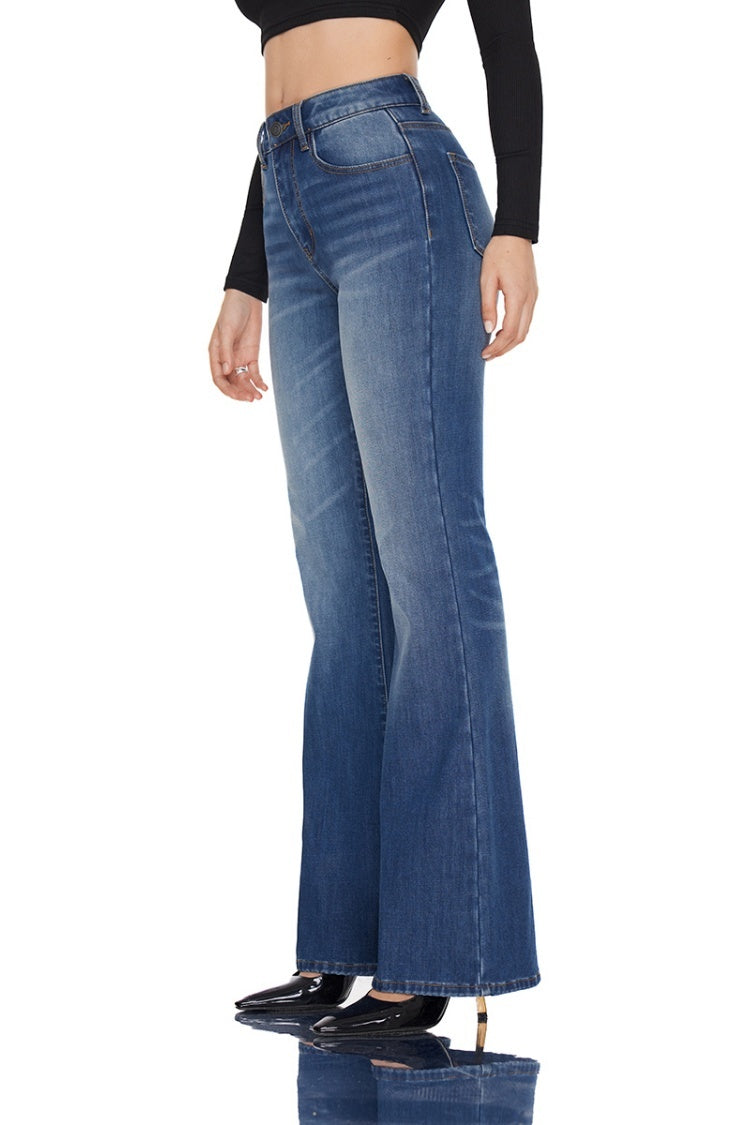 High Waisted Slim Flare Jeans