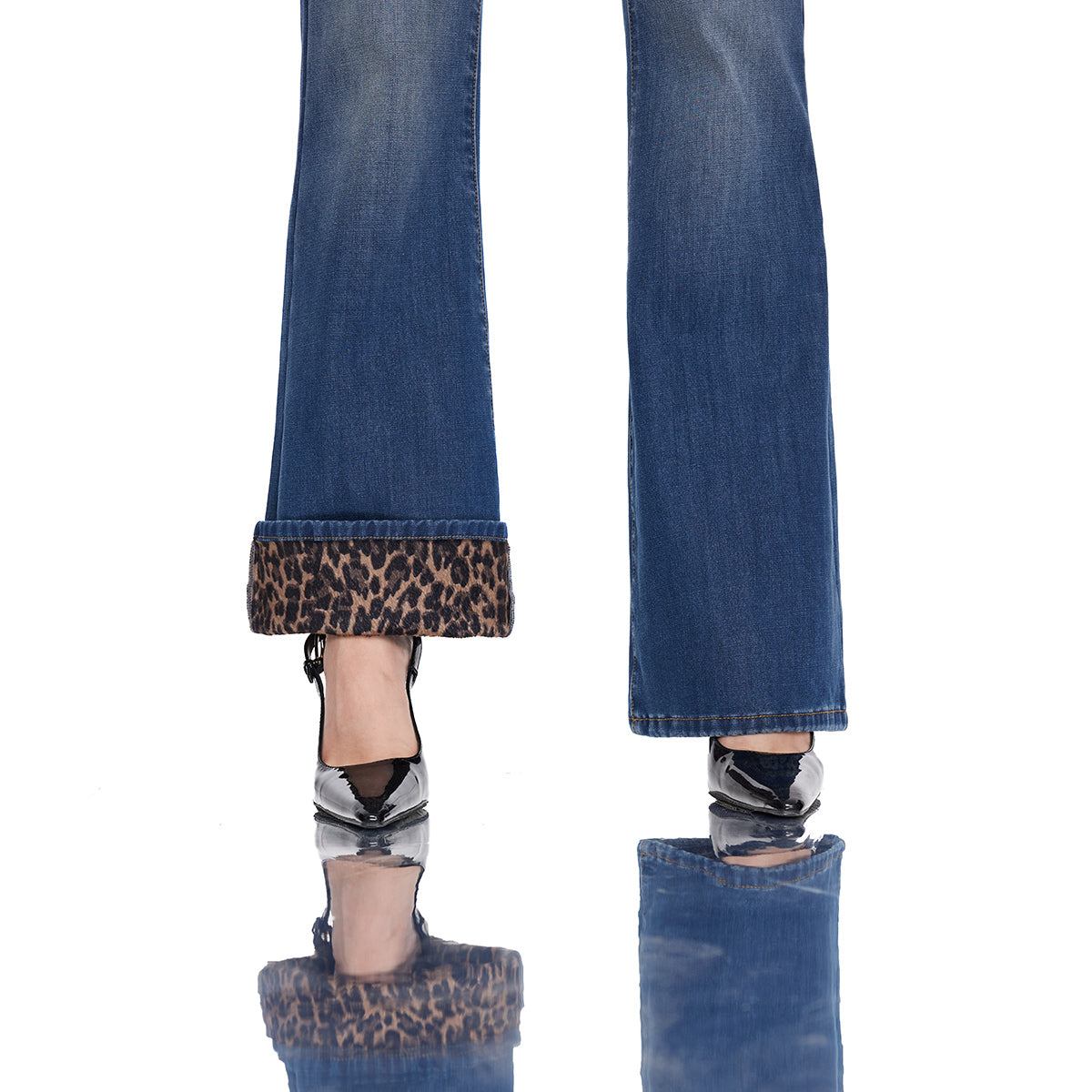 High Waisted Slim Flare Jeans