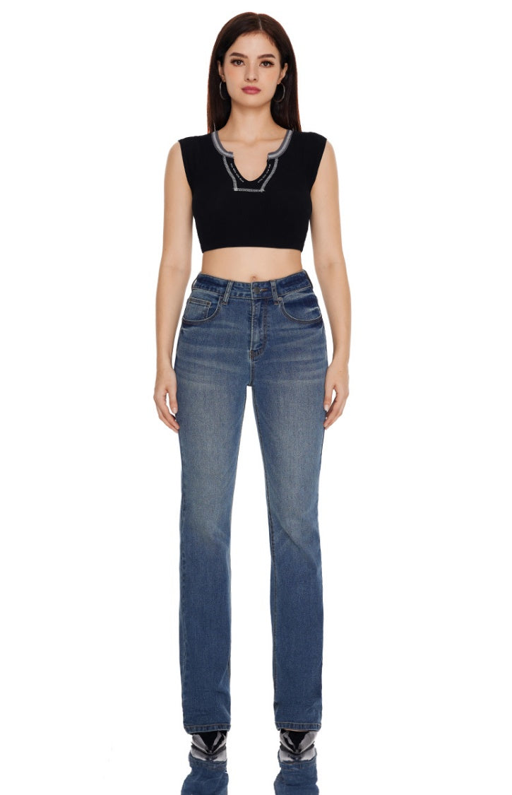 Micro-Flare Stretch Retro Jeans