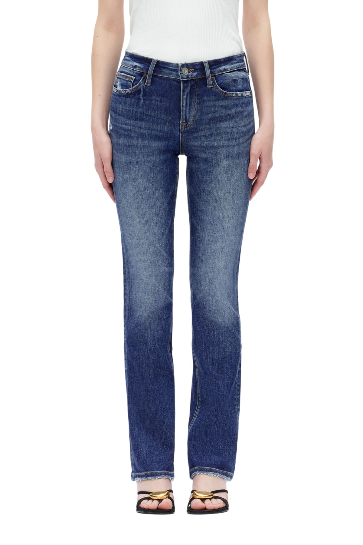 ONESO Vintage Mid Rise Slim Straight Jeans