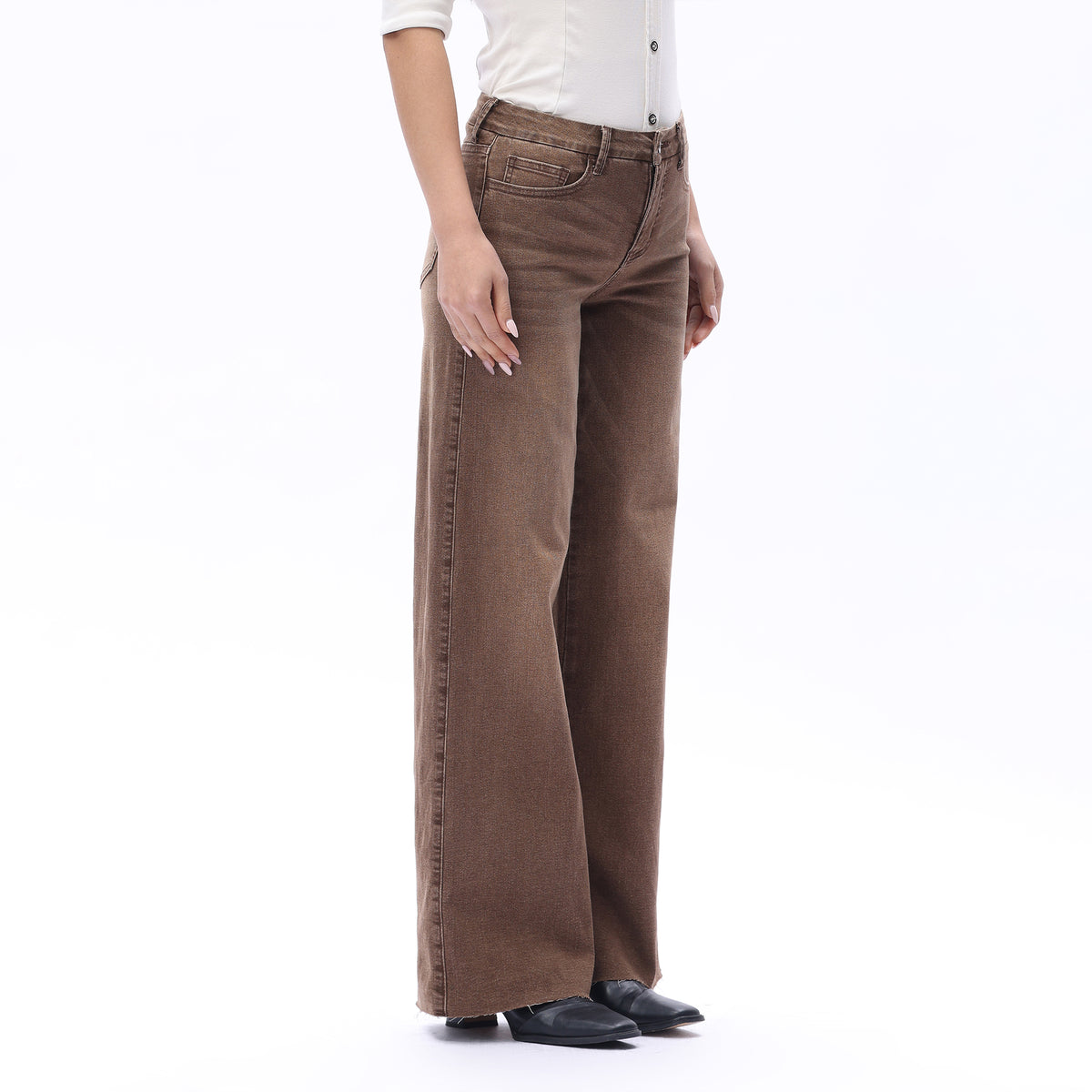 ONESO Earthy Mid Rise Wide Leg Jeans
