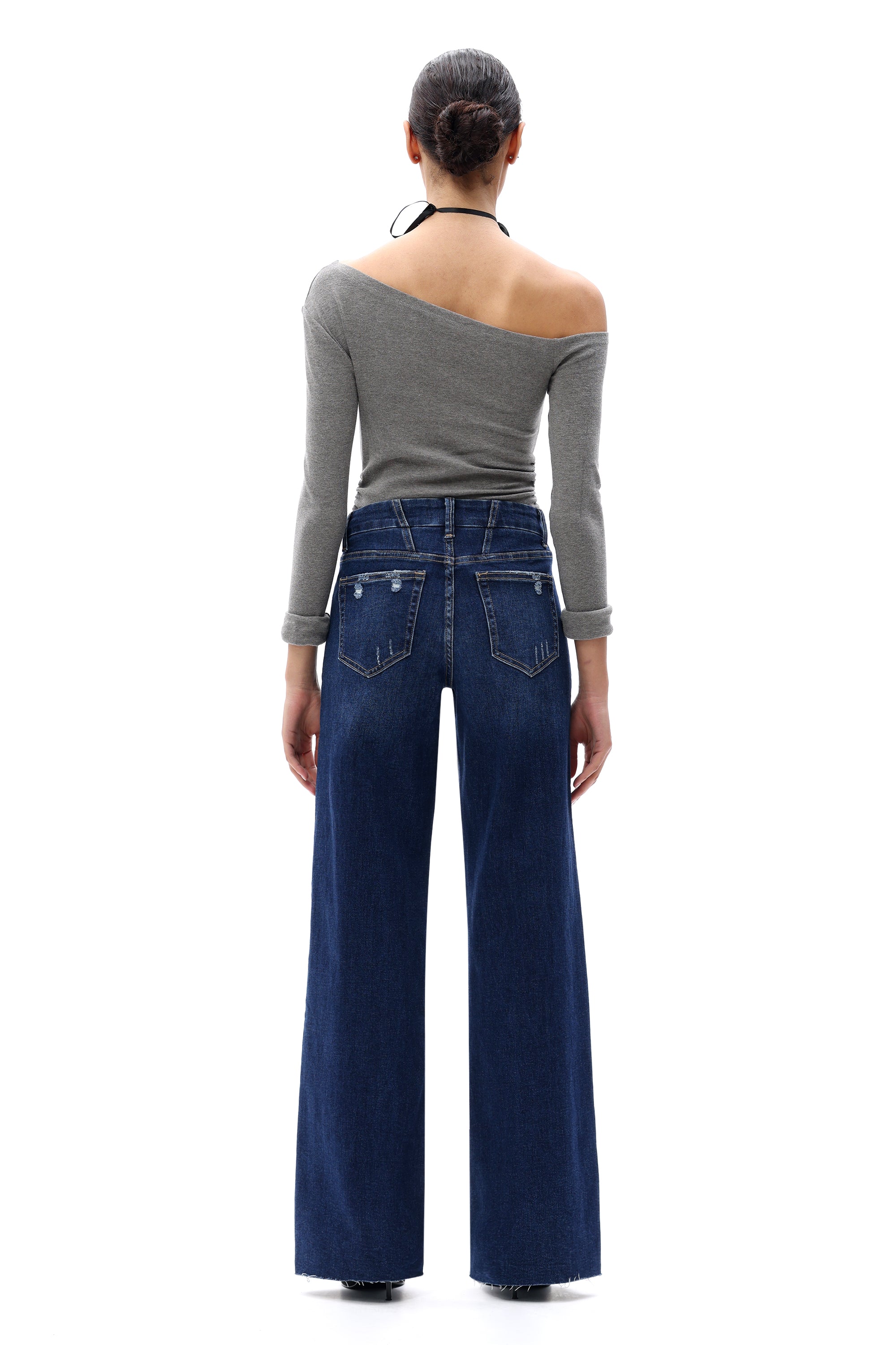 ONESO Coastal-Inspired Mid Rise Wide Leg Jeans