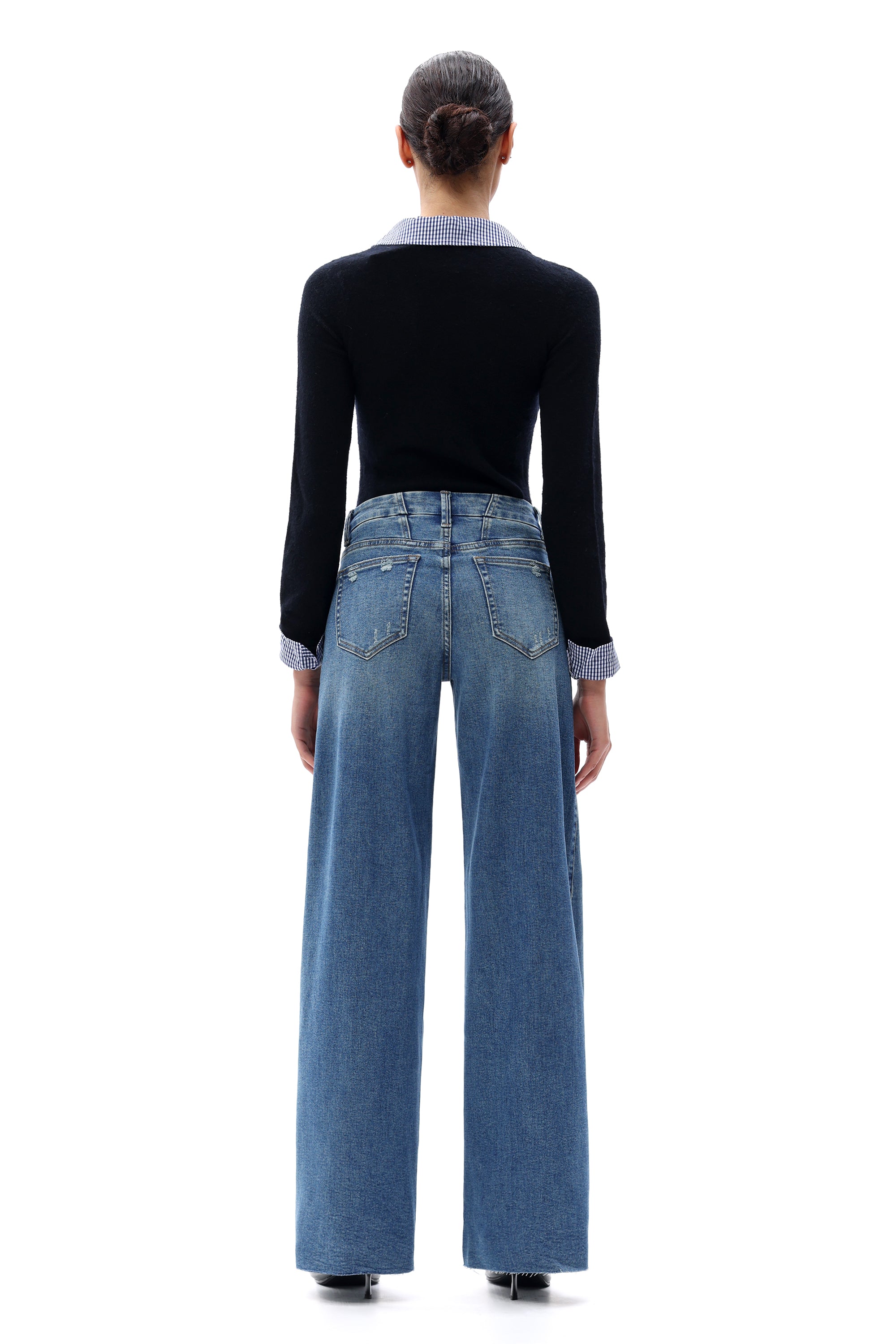 ONESO Retro Mid Rise Wide Leg Jeans