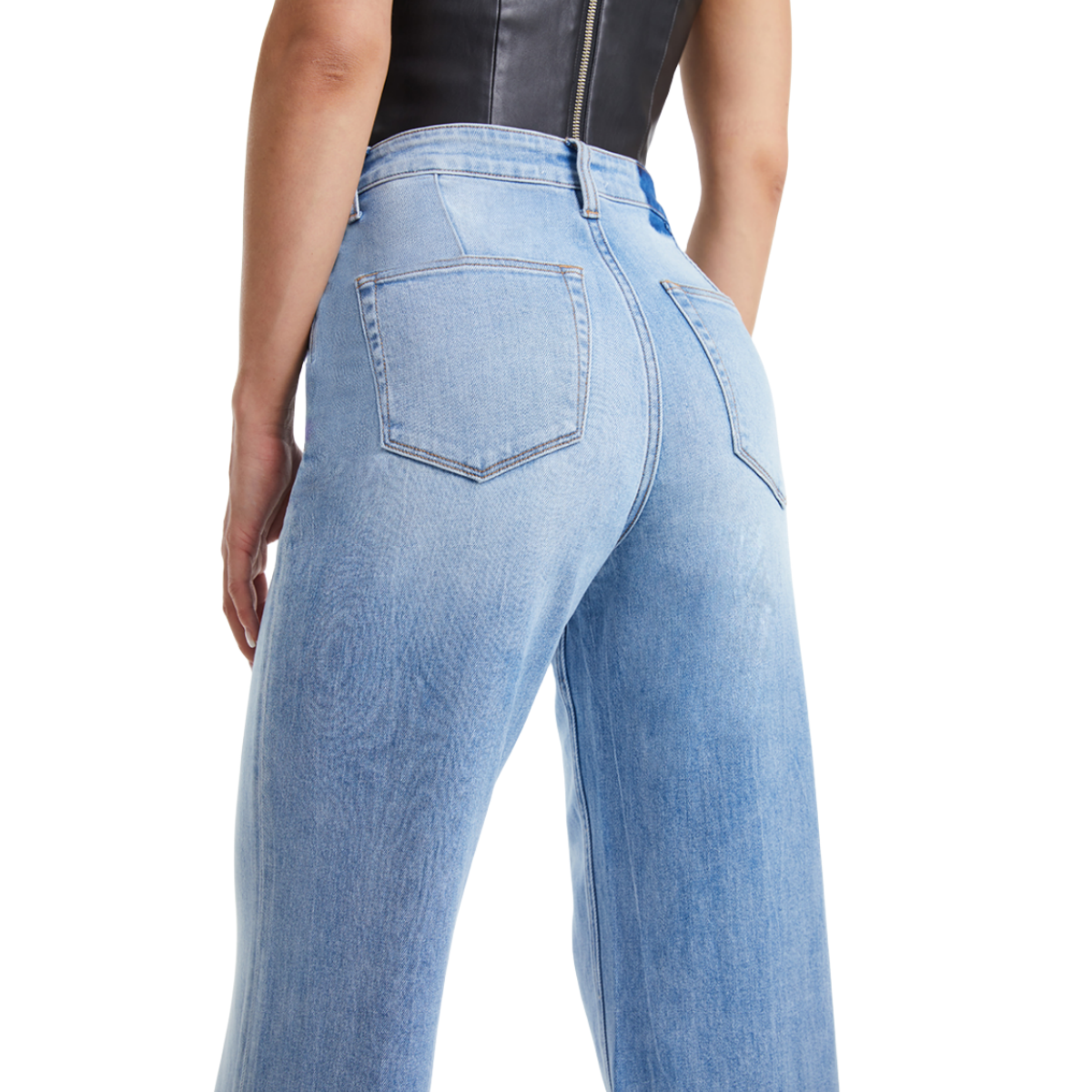 ONESO High Waisted Light Blue Wide Leg Jeans