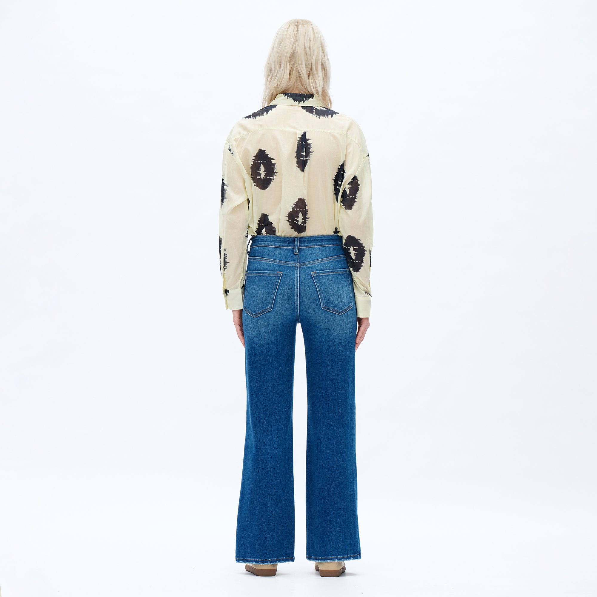 ONESO Women High Waist Wide Leg Jeans Retro Vintage Style Fit Comfortable Everyday Jeans