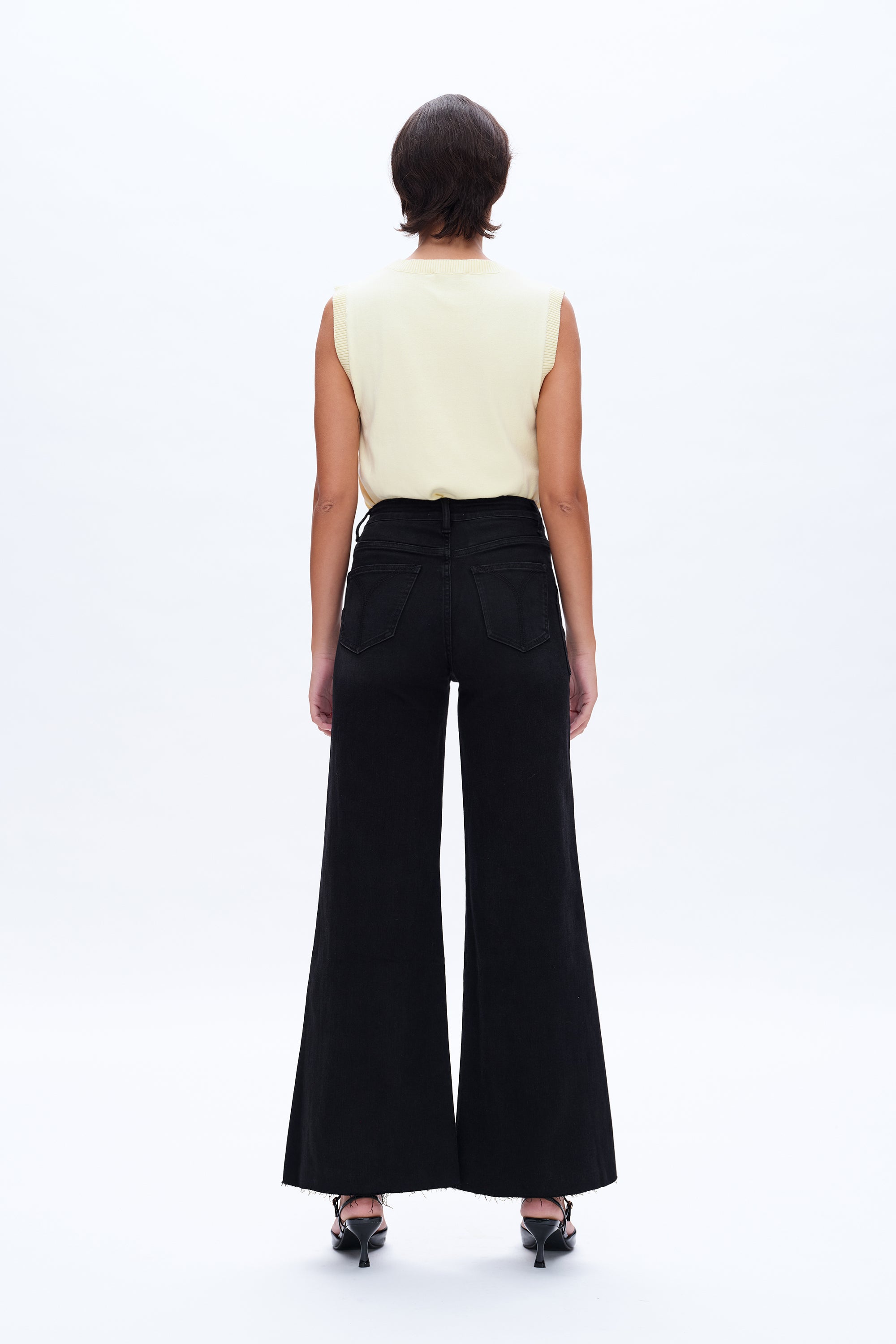 ONESO Utility Patch Pocket High Rise Wide Leg Jeans