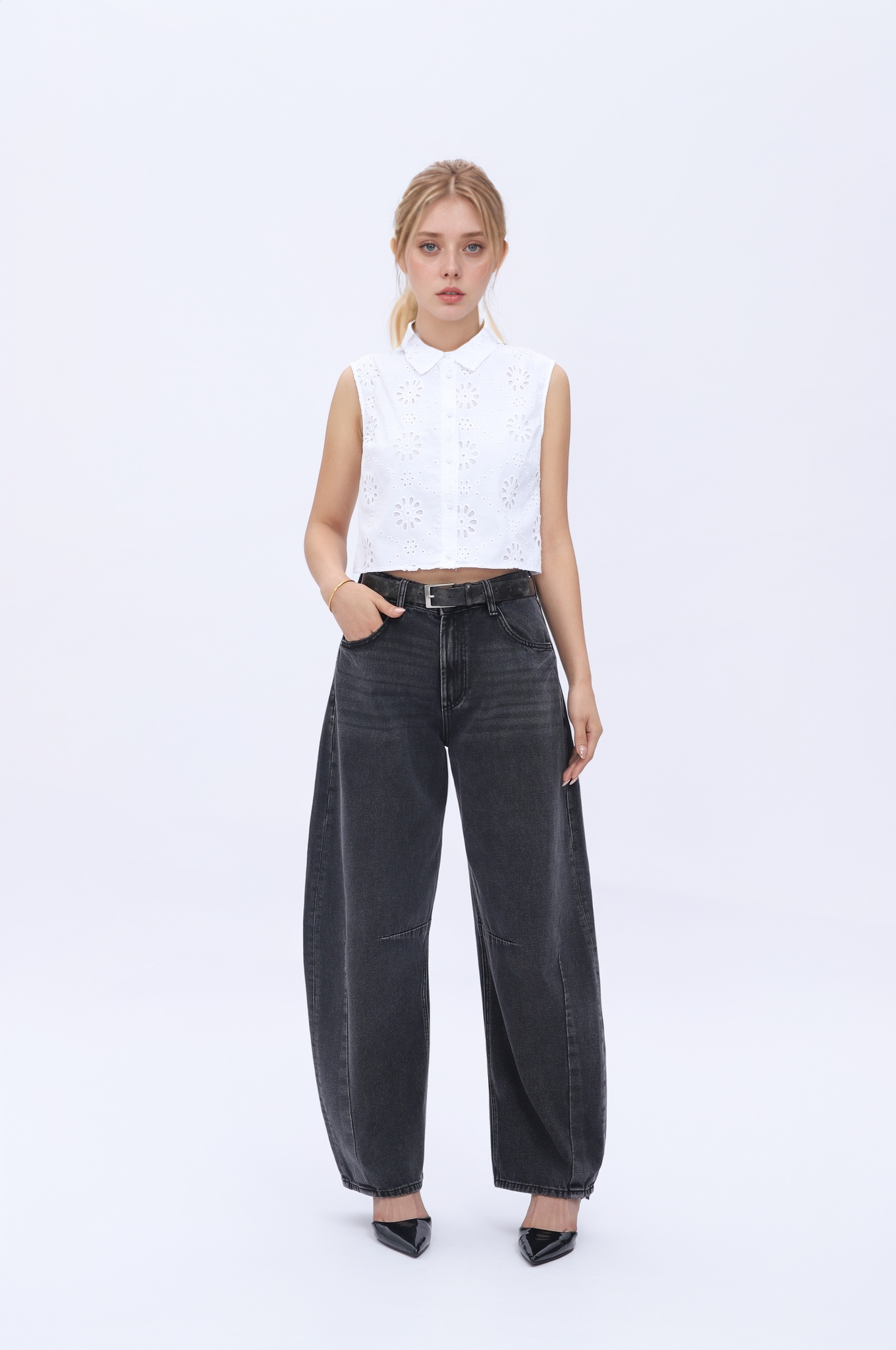 ONESO High Waist Vintage Loose Wide Leg Jeans