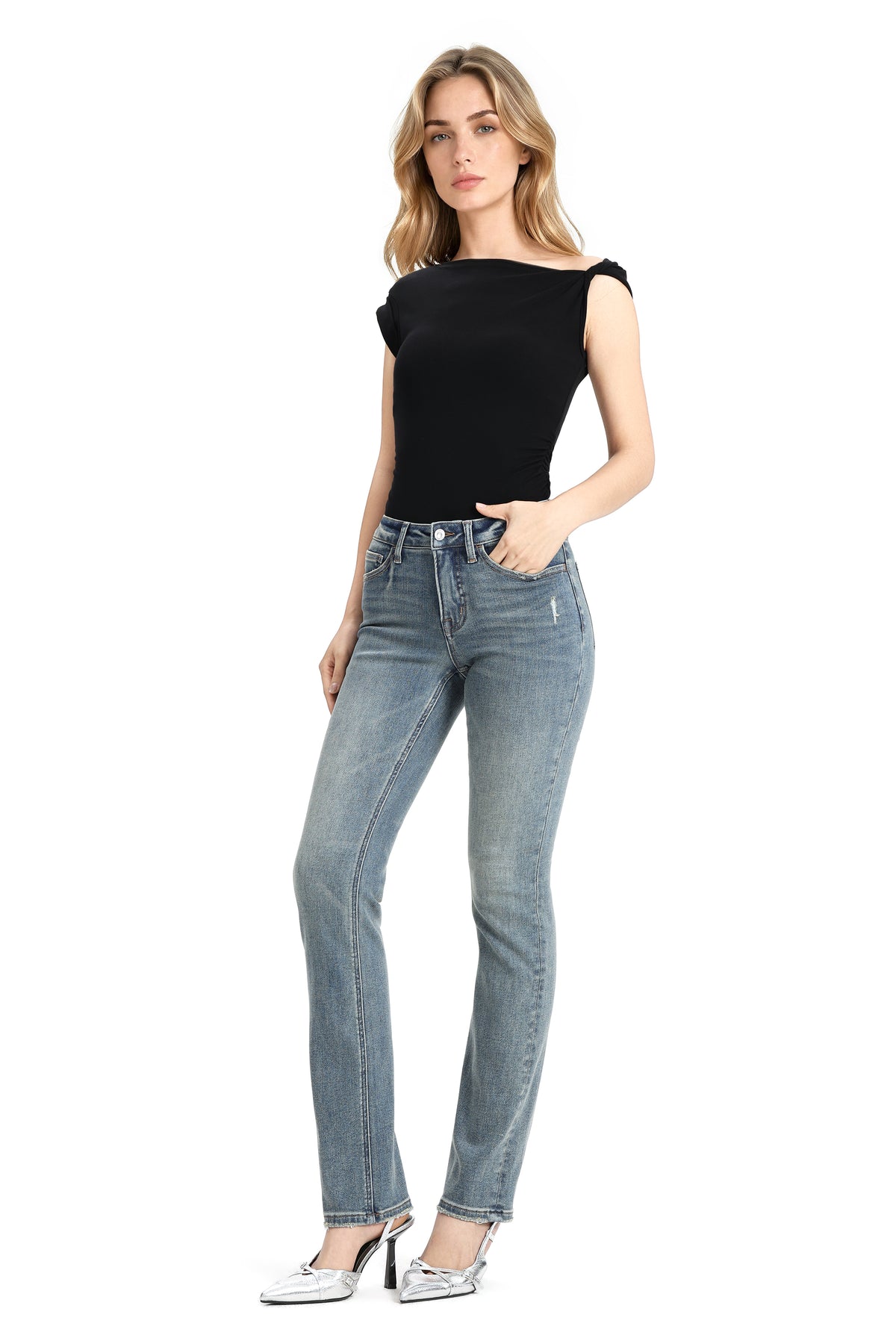 ONESO Retro Blue Straight Leg Jeans