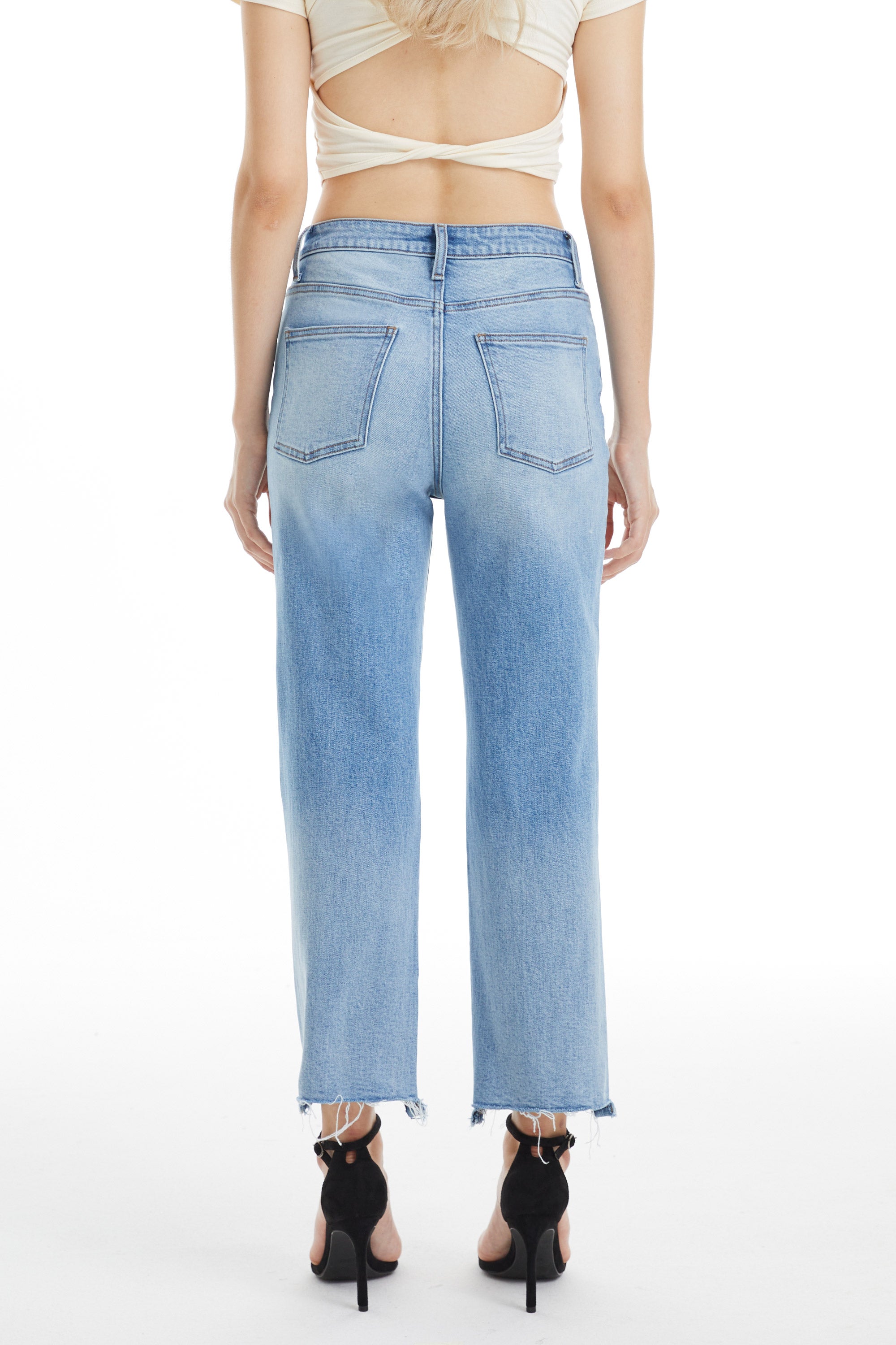 ONESO Women&#39;s Bella High Waist Straight Leg Jeans