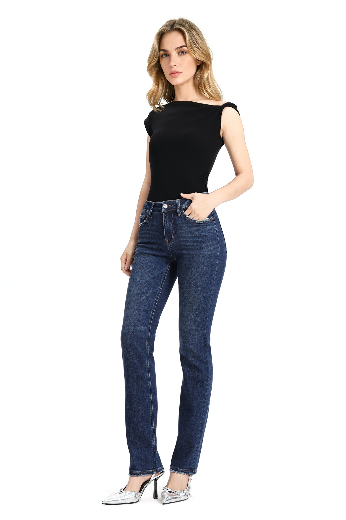 ONESO Classic Mid Rise Slim Straight Jeans