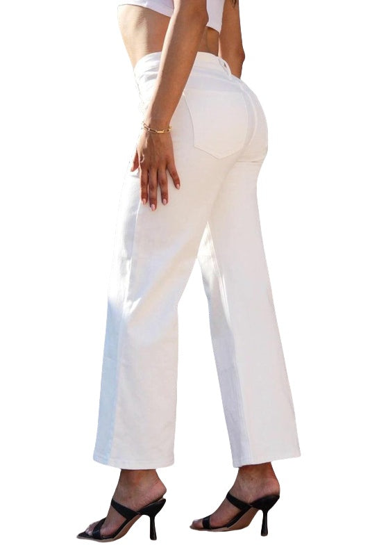 ONESO Women Flare Jeans High Waisted Button Fly Wide Leg Jeans