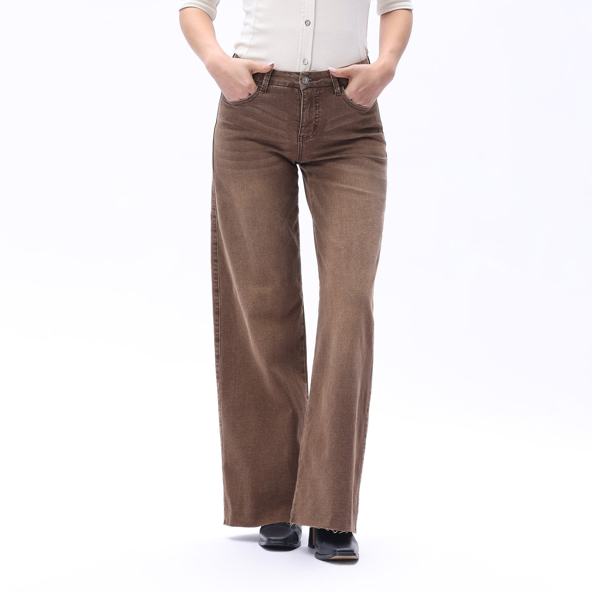 ONESO Earthy Mid Rise Wide Leg Jeans