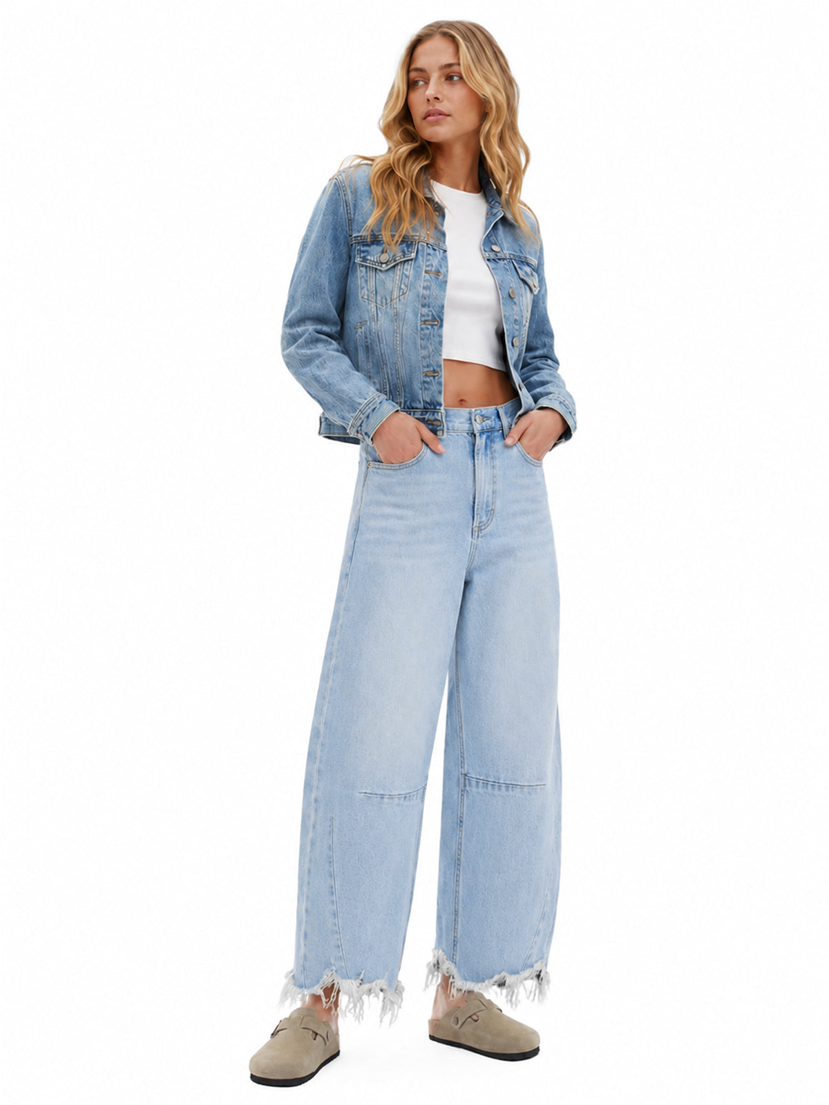 ONESO Effortless High Rise Barrel Jeans
