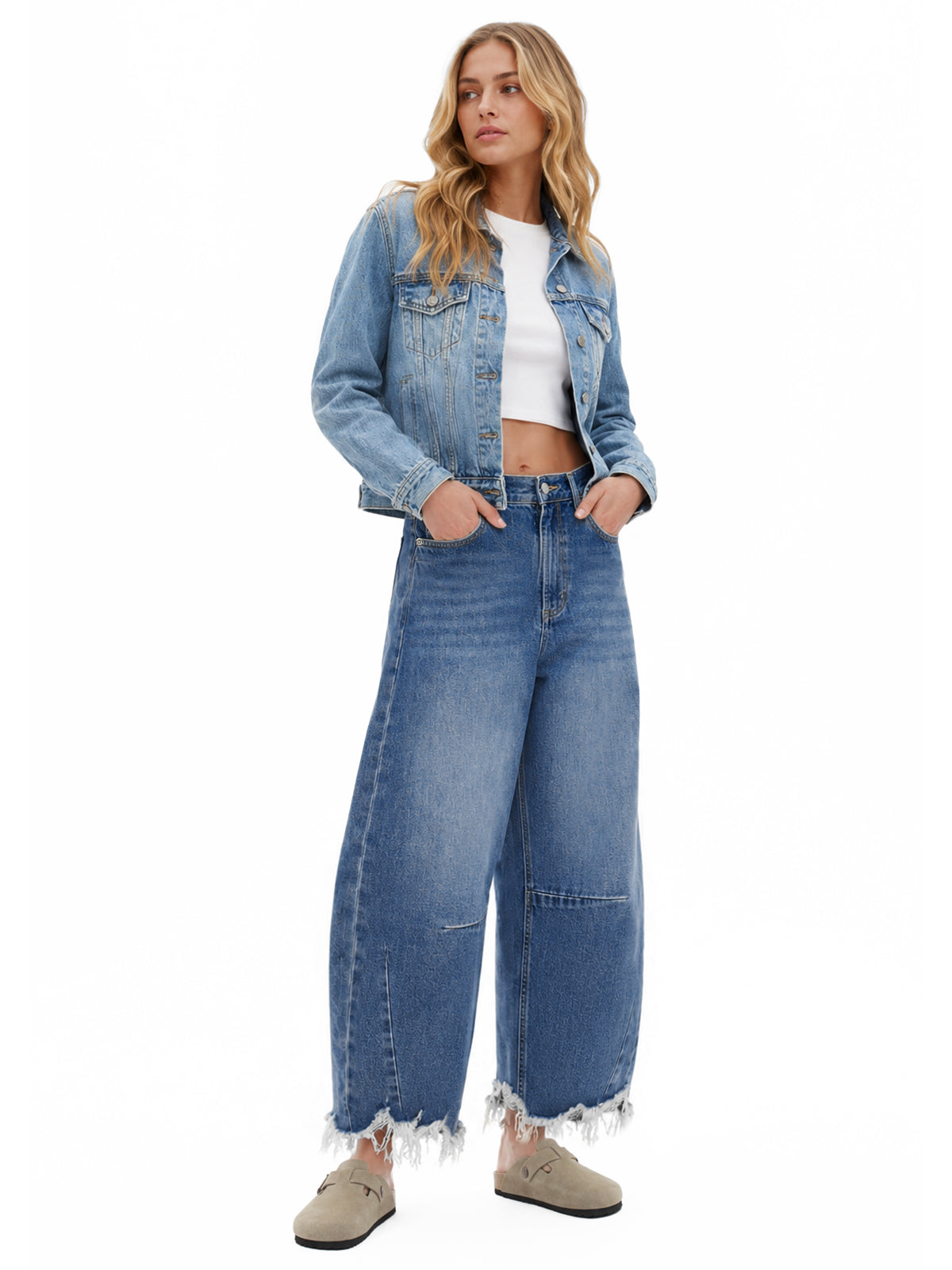 ONESO Effortless High Rise Barrel Jeans