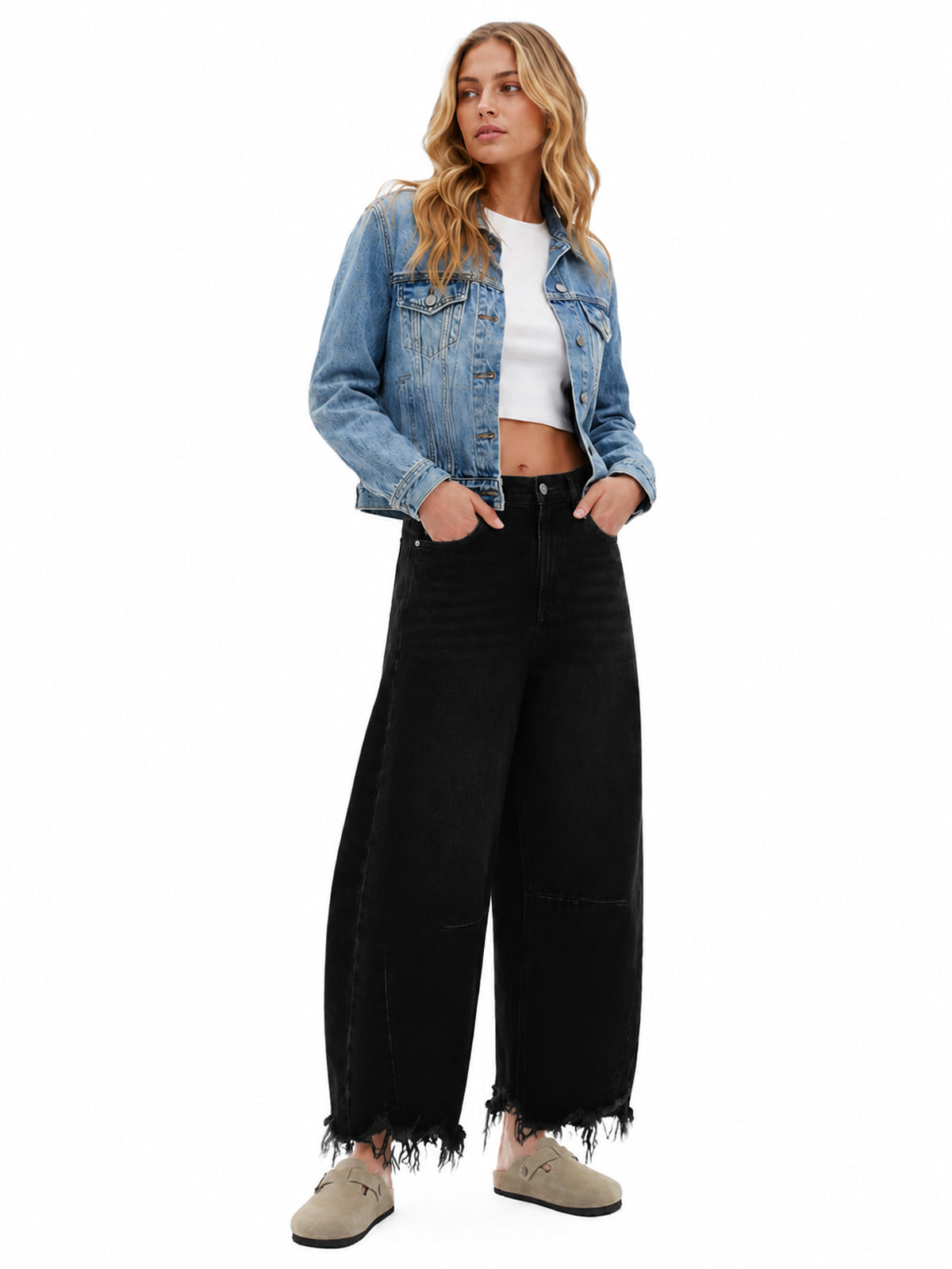 ONESO Effortless High Rise Barrel Jeans