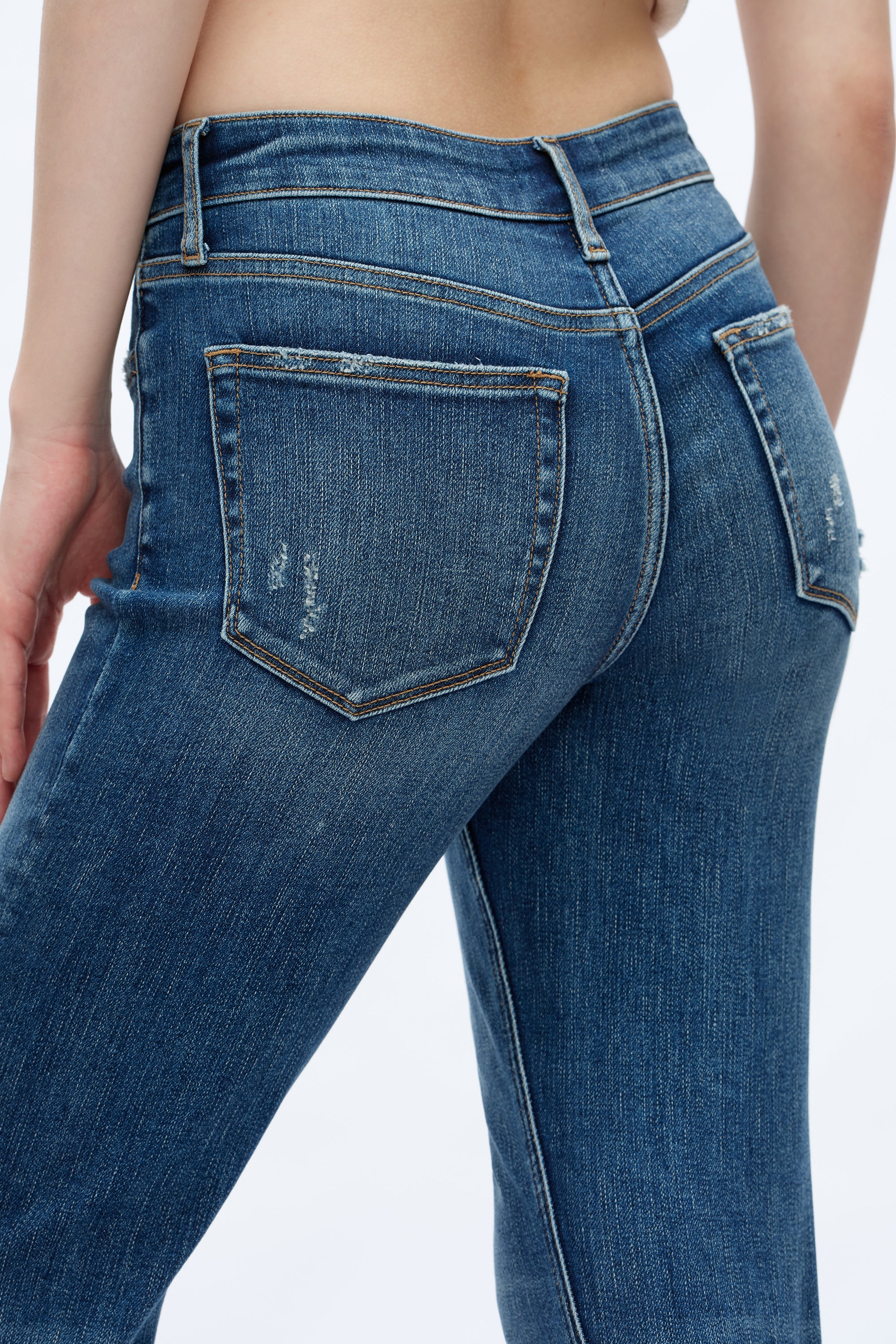 Wide Leg Jeans Tummy Control Relaxed Stretchy Mid-High Rise Distressed Ripped Raw Hem Straight Leg Flare Baggy Crop Denim Pants