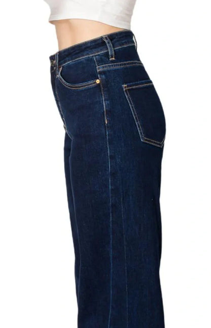 High Rise Wide Leg Jeans Deep Wash Plus Size