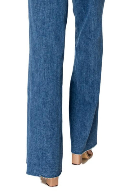 Utility Patch Pocket High Rise Wide Leg Jeans