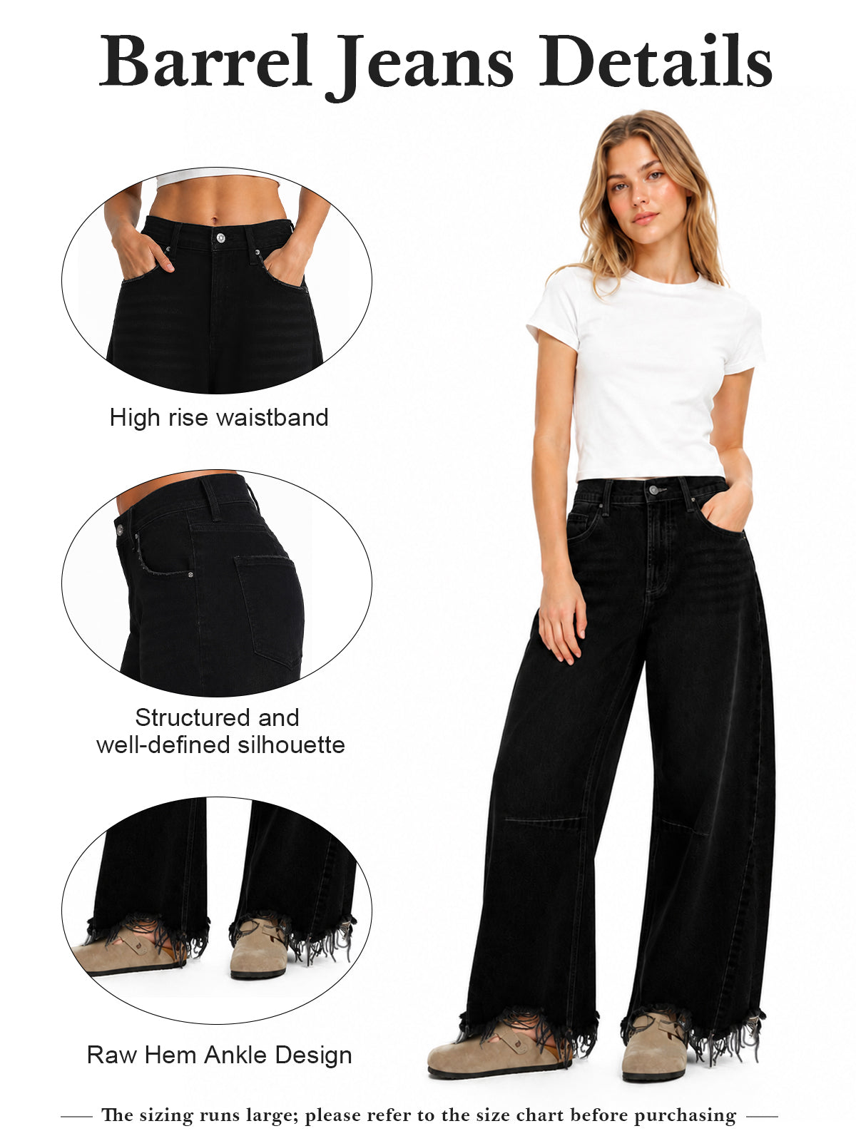 ONESO Effortless High Rise Barrel Jeans