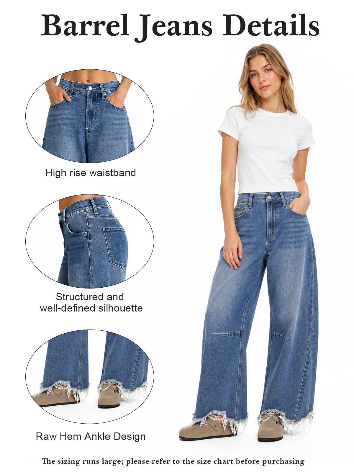 ONESO Effortless High Rise Barrel Jeans