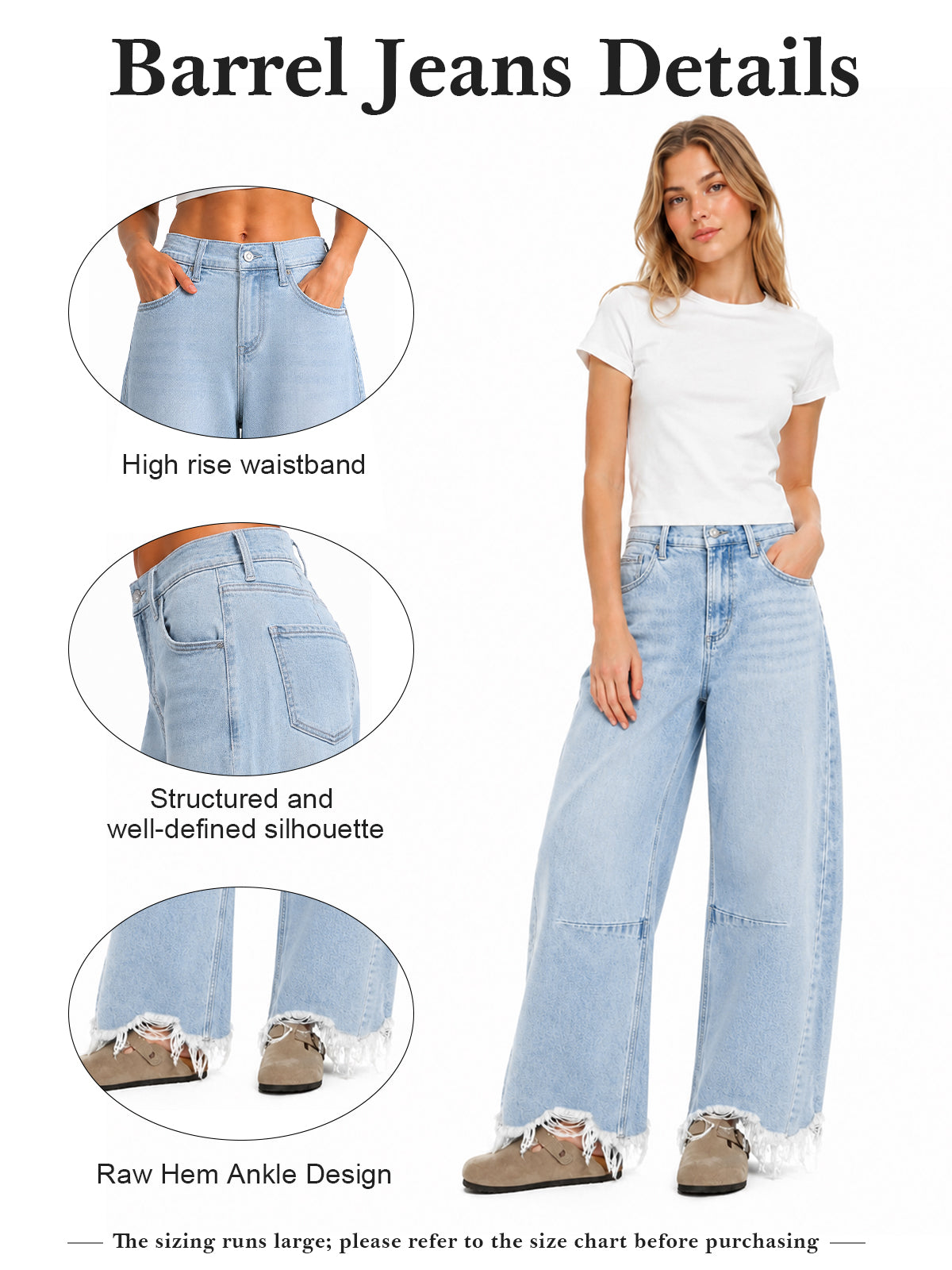 ONESO Effortless High Rise Barrel Jeans