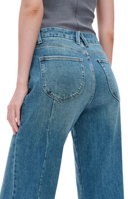 High Rise Stretch Wide Leg Vintage Jeans