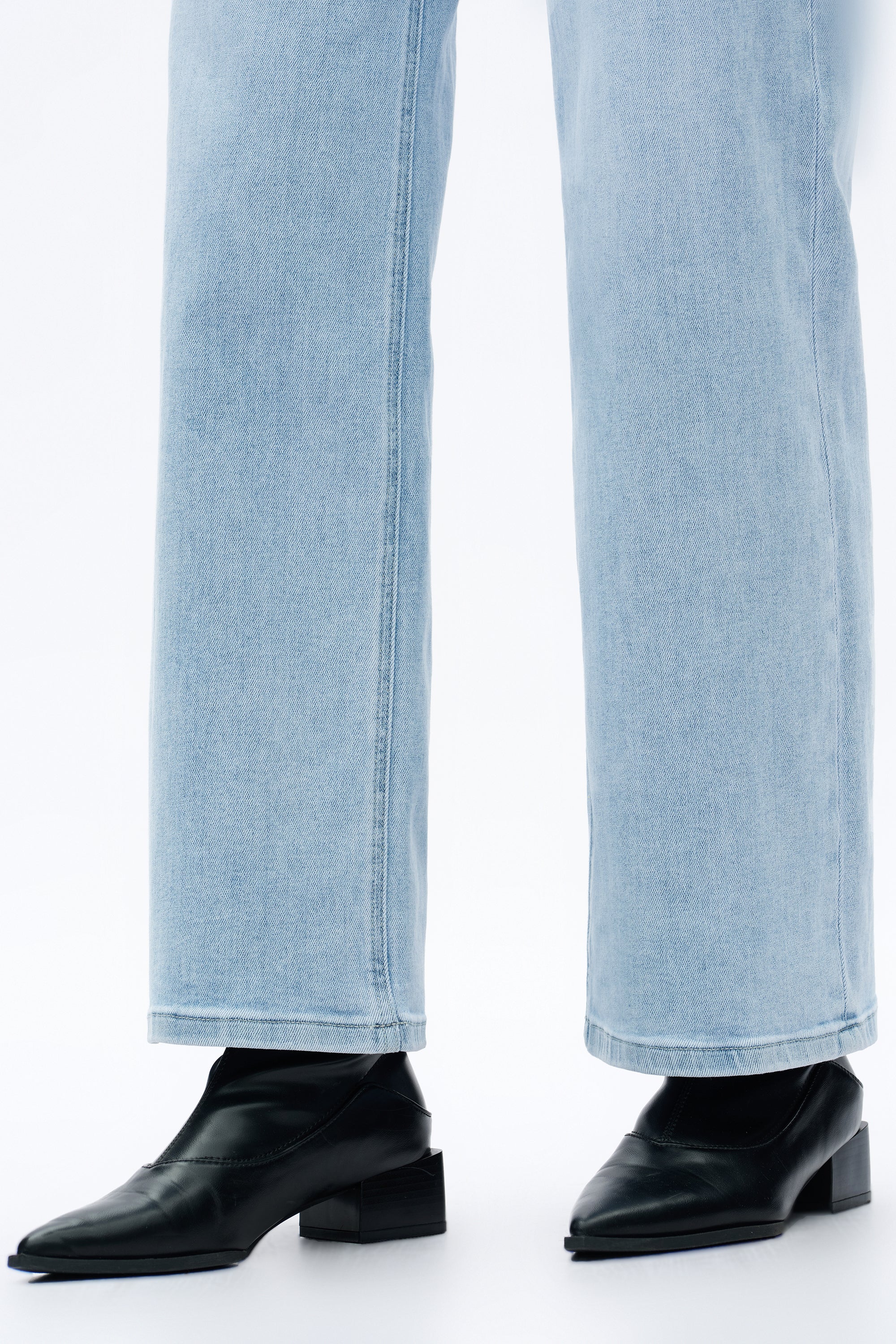 ONESO Women Mid-Low Rise Baggy BBL Jeans Wide Leg Distressed Pants Stretchy Bottom Lady Basic Comfortable Denim