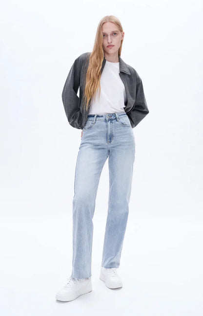 High Rise Stretch Wide Leg Jeans