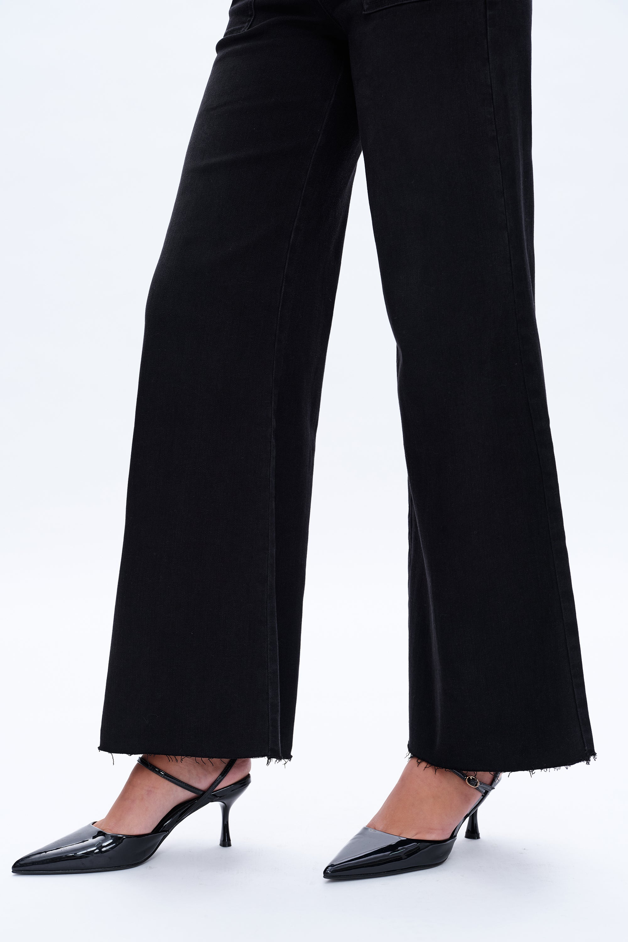 ONESO Utility Patch Pocket High Rise Wide Leg Jeans
