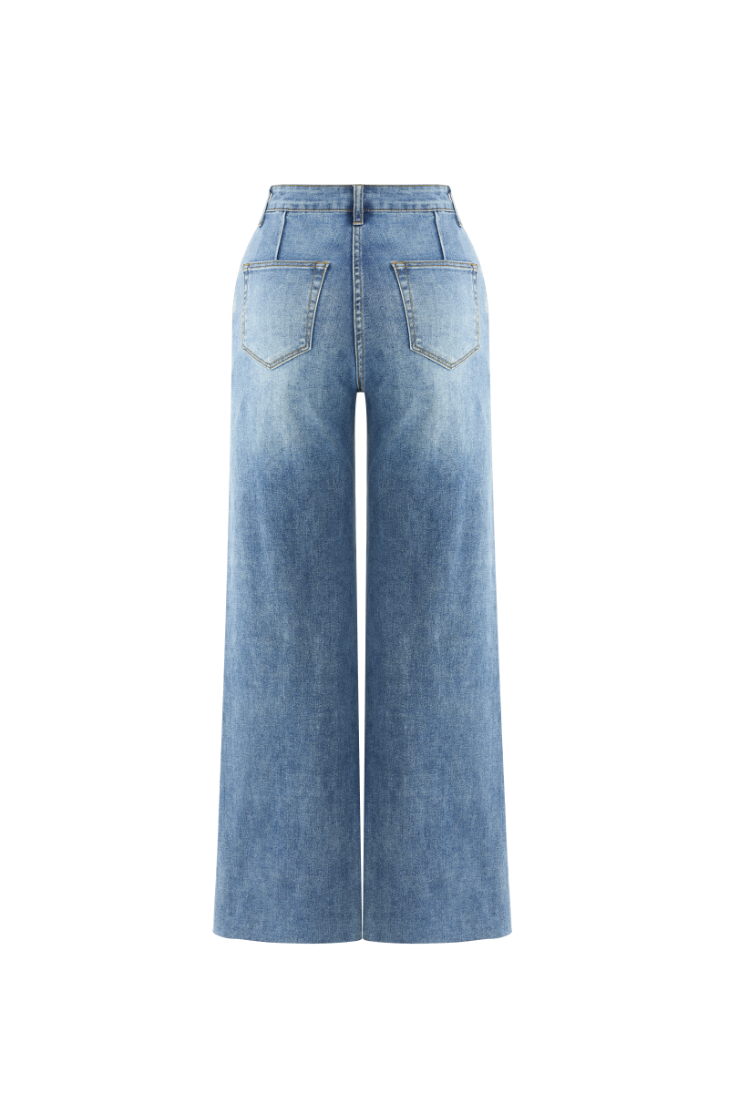Women High Waist Wide Leg Jeans Stretchy Tummy Control Loose Denim Pants Trendy Plus Size Mom Baggy Jeans