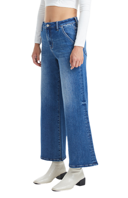 High Rise Stretch Wide Flare Leg Jeans