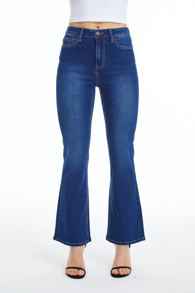 Women High Waist Flare Bootcut Jeans