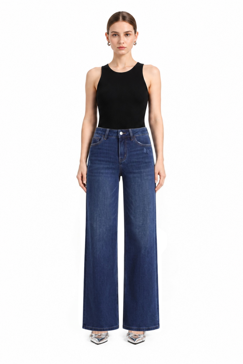 ONESO Effortless Coastal Mid Rise Wide Leg Jeans – Petite &amp; Tall