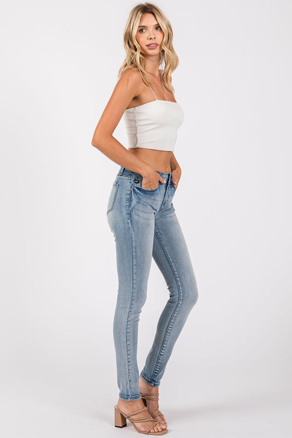 Women's Low Waist Shaping Skinny Plus Stretch Fabric Vintage Street Wear Skinny Stretch Butt Lifting Jeans