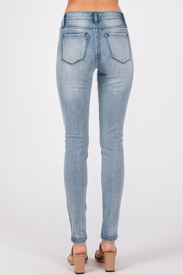 Women's Low Waist Shaping Skinny Plus Stretch Fabric Vintage Street Wear Skinny Stretch Butt Lifting Jeans